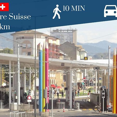 Homey Keola - Parking Prive Gratuit - Aux Portes De Geneve - Au Pied Du Tram - Appartement Avec 1 Chambre Et Un Grand Salon Avec Un Canape-Lit Ambilly Exteriör bild