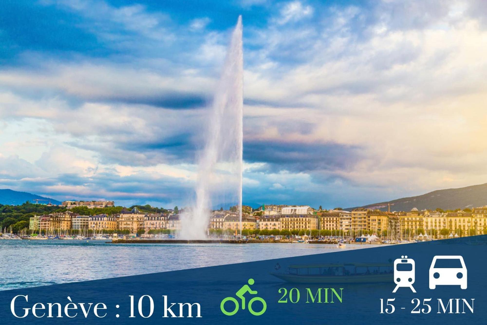 Homey Keola - Parking Prive Gratuit - Aux Portes De Geneve - Au Pied Du Tram - Appartement Avec 1 Chambre Et Un Grand Salon Avec Un Canape-Lit Ambilly Exteriör bild